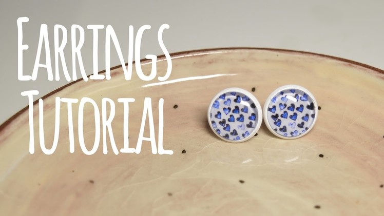 Glass and Paper Cabochon Earrings Tutorial