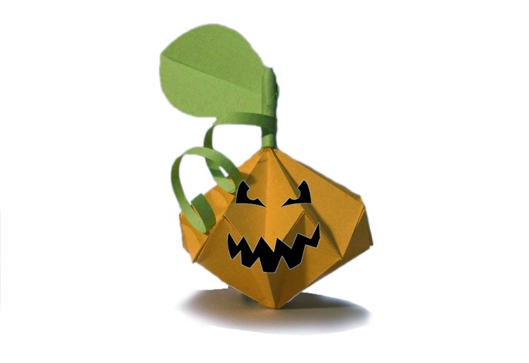 Halloween Origami Pumpkin - Easy Origami Tutorial - How to make an easy origami Pumpkins