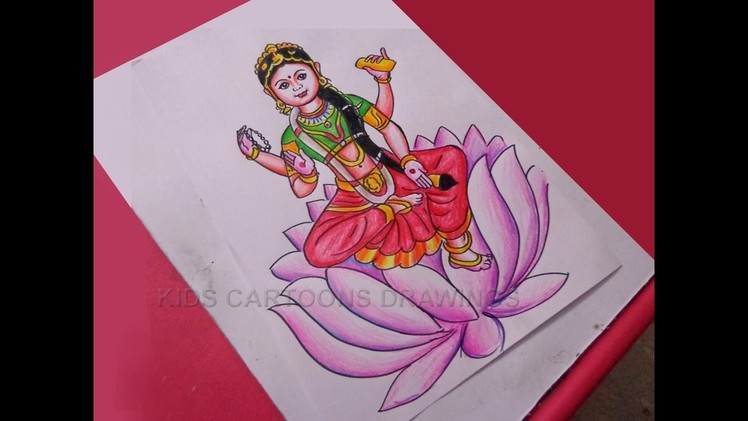 How to Draw Dussehra Navratri Goddess Bala Tripura Sundari Drawing Step by Step for Kids