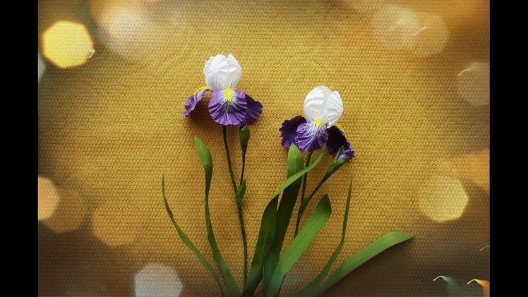 How To Make Iris Flower From Twisted Paper Rope - Craft Tutorial