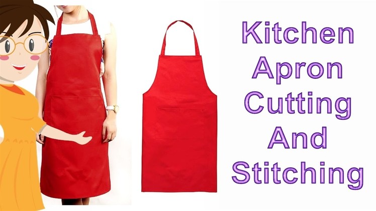 Kitchen Apron Cutting And Stitching | English | DIY - Tailoring With Usha