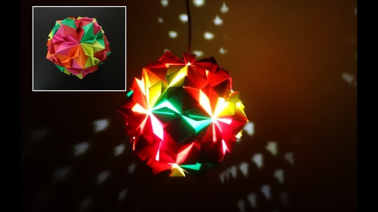 Paper Crafts (Home Decoration Ideas):Beautiful Multicoloured Origami Lantern: Christmas Decor