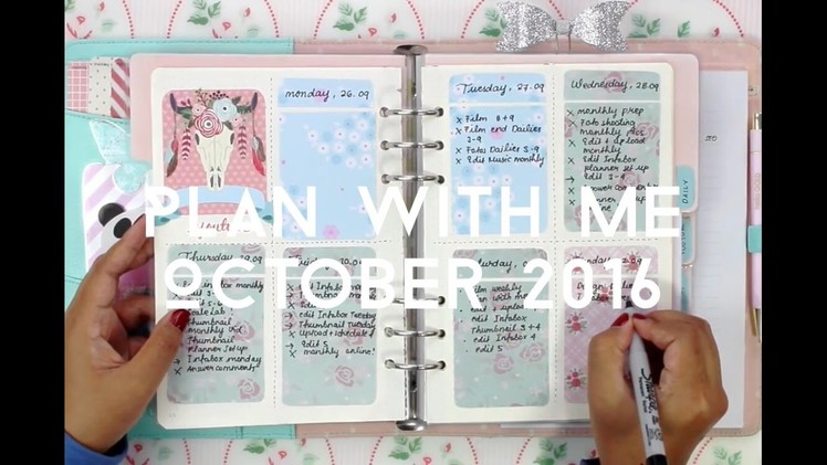 PLAN WITH ME OCTOBER 2016 || HOW I SET UP MY WEEKLY PAGES IN MY KIKKI.K PLANNER