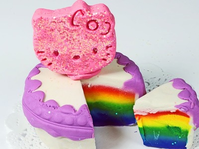 Play Doh Rainbow Cake Glitter Hello Kitty How to Make Rainbow Play Doh Cake & Glitter Hello Kitty