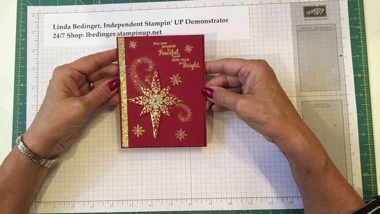Red & Gold Starlight Christmas Card