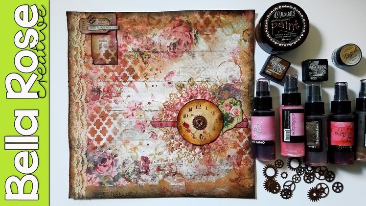 Vintage Rose Paper + Ephemera + Lace - Mixed Media Art Journal