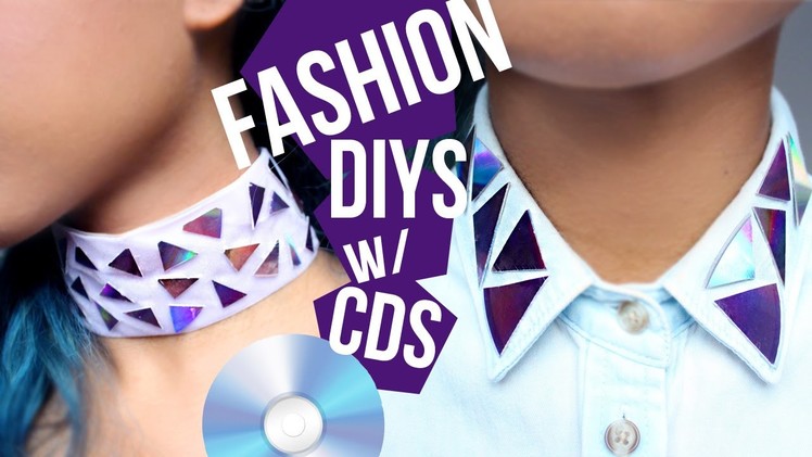 DIY Choker & Shirt Collar (Recycle CDs)