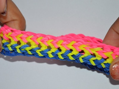 How to Make a Tire Track Rainbow Loom Bracelet - Steps Instruction Tutorial - Mazichands.com