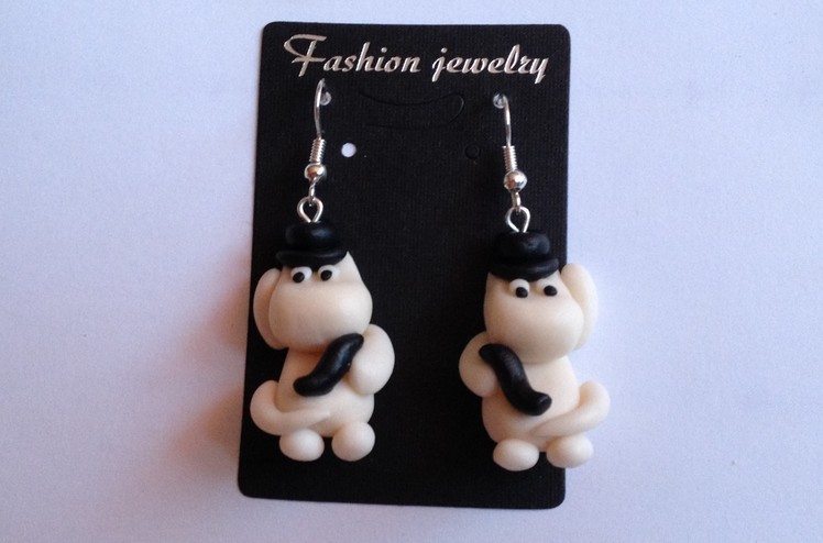 Moominpappa earrings handmade polymer clay - Tata Muminka kolczyki z modeliny - Modelina