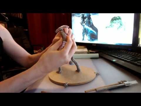Polymer clay beginner tutorial - Alien Xenomorph part 2 - Adding clay, creating form