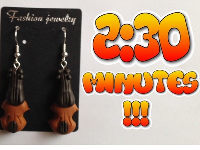 Tutorial Violin Modeling from Polymer Clay Earrings Handemade Violinist