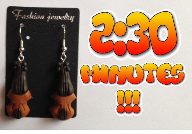 Tutorial Violin Modeling from Polymer Clay Earrings Handemade Violinist