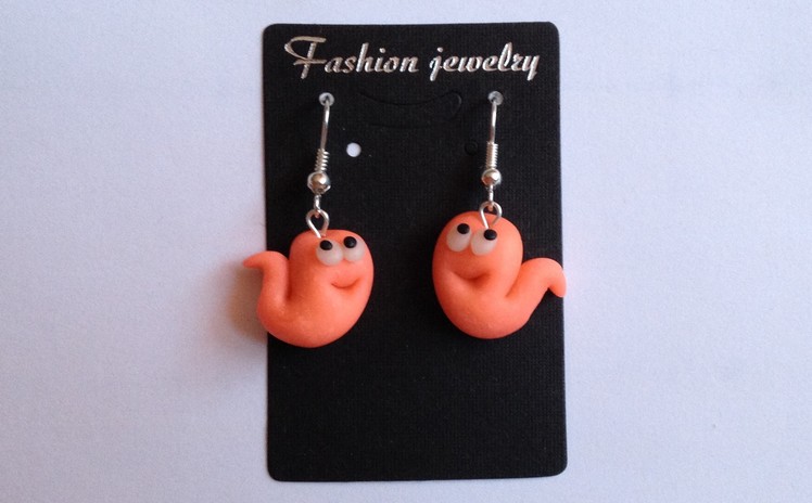 Worms 2016 earrings handmade polymer clay - Robaczki PC kolczyki z modeliny - Modelina