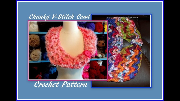 Chunky V-Stitch Cowl Crochet Pattern
