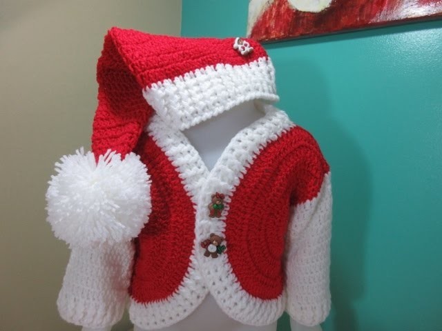 Crochet baby Santa hat for beginners
