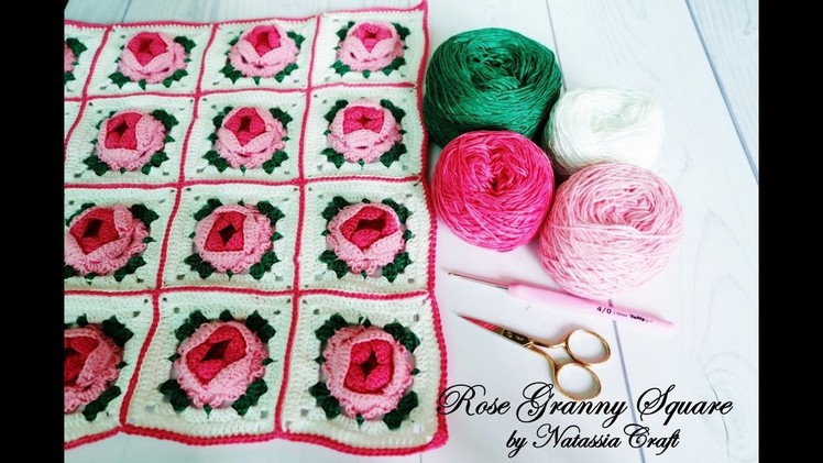 [Crochet Tutorial] Merajut Rose Granny Square by NatassiaCraft