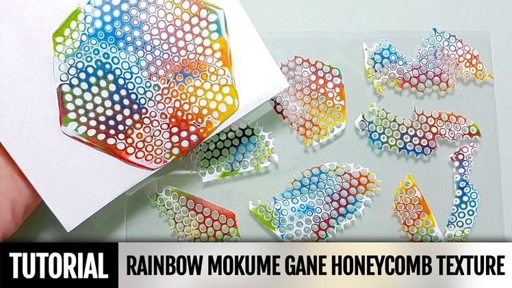 DIY 2IN1How to make Rainbow Mokume Gane technique using a round Honeycomb texture mold. Tutorial