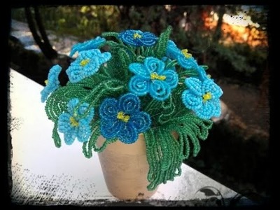 DIY Blue Bead Flower Bouquet