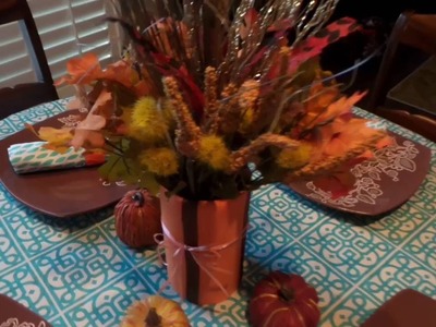 DIY Fall Decor - Napkin Rings & Fall Centerpiece- Inexpensive, Fast & Easy!