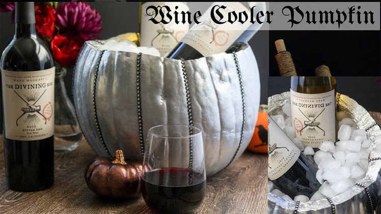 DIY Halloween Table Decor-Wine Cooler Pumpkin