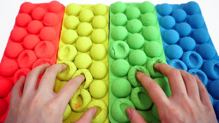 DIY How To Make Kinetic Sand Colors Balls Modeling and Colors Stress Balloons Slime Ball Play