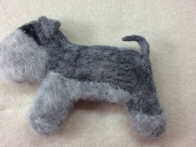 DIY How to needle felt make Schnauzer Dog Brooch* Tutorial*