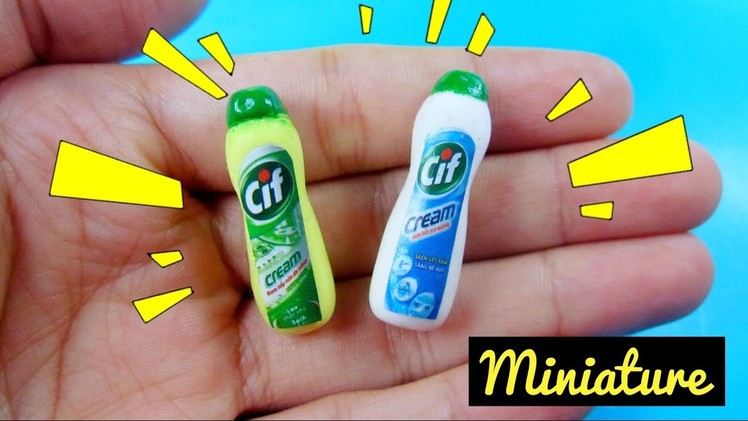 DIY Miniature Cif Cream. Đồ chơi trẻ em làm chai tẩy đa năng Cif cho búp bê. Ami DIY