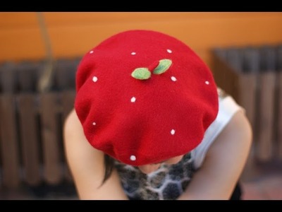 DIY Needle Felting - Strawberry Beret Hat  ❤ 羊毛氈 - 草莓貝雷帽