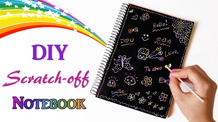DIY Scratch-off Rainbow Notebook. Fun Diy School Supplies.Back to school