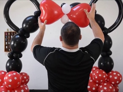 DIY Super Simple Minnie Mouse Balloon arch tutorial  How to make a minnie mouse decorations