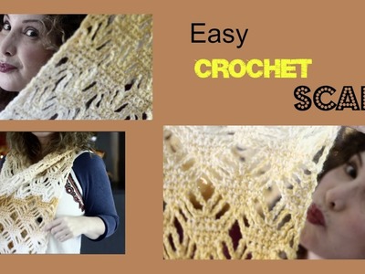 Easy Diamond and chains Ombre Crochet Scarf