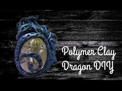 Fantasy dragon marble pendant | DIY Polymer clay tutorial