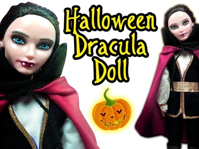 Halloween Dracula Doll - How To Make Halloween Costume and Makeup for Doll - DIY