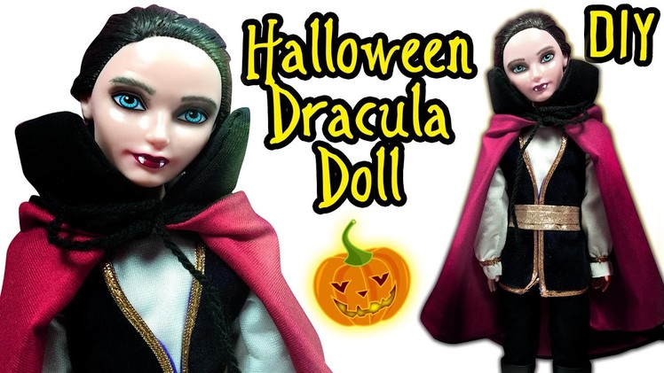 Halloween Dracula Doll - How To Make Halloween Costume and Makeup for Doll - DIY