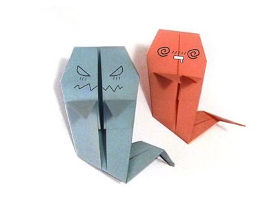 Halloween Origami Ghost - Tutorial - How to make an origami ghost