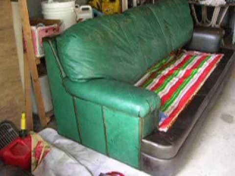 How I Dyed a Green Leather Sofa Brown-Part 2