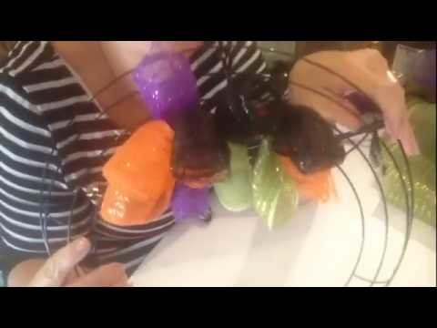 How I Made My Halloween Wreath. DIY. Everything Came From The Dollar Tree!