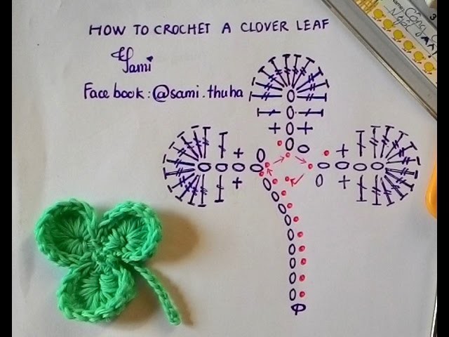 How to crochet a clover leaf - Hướng dẫn móc cỏ 3 lá