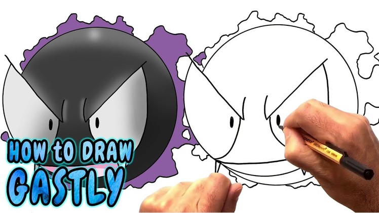 How to Draw Gastly from Pokemon Go - Very Rare (NARRATED)