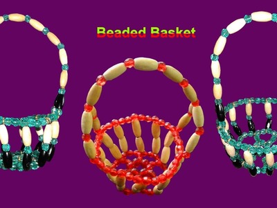 How To Make Crystal Beaded Basket With Wire At Home Simple And Easy | DIY Beaded Home Made Tutorials
