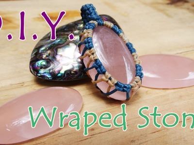 How to make wrapped stones with cotton waxed thread