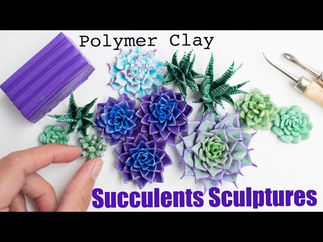 How to Sculpt Flowers and Plants. Polymer Clay Succulents