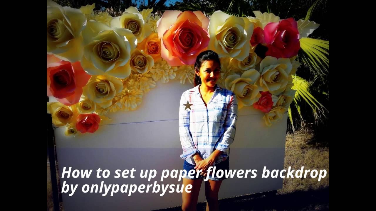 How to set up paper flowers backdrop