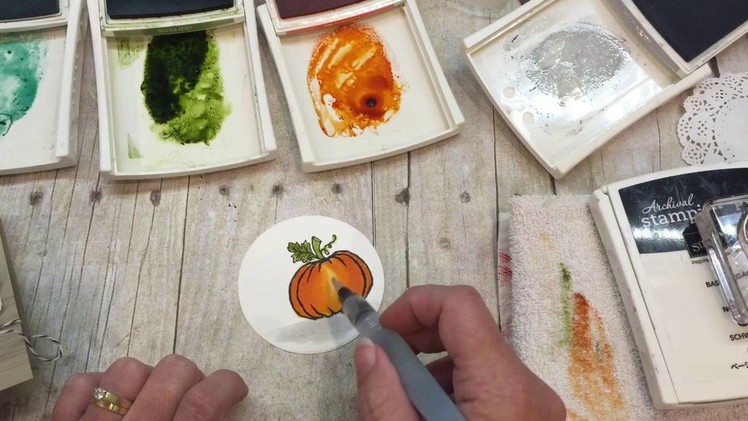 How to watercolor a pumpkin card and an eyeball treat with Stampin Up's Jar of Haunts!