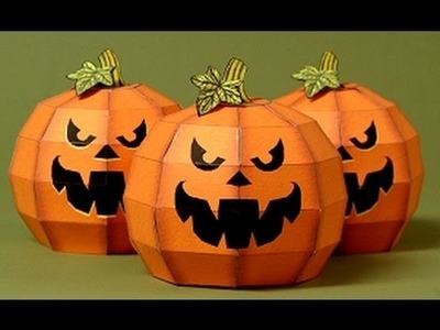 Papercraft - How to make a pumpkin haloween decoration tutorial
