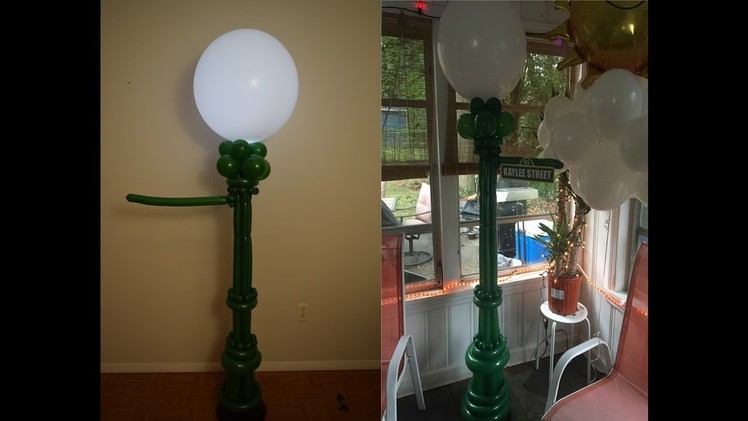 Sesame Street Balloon lamp post Balloon Decoration tutorial  How to make  balloon column with lights