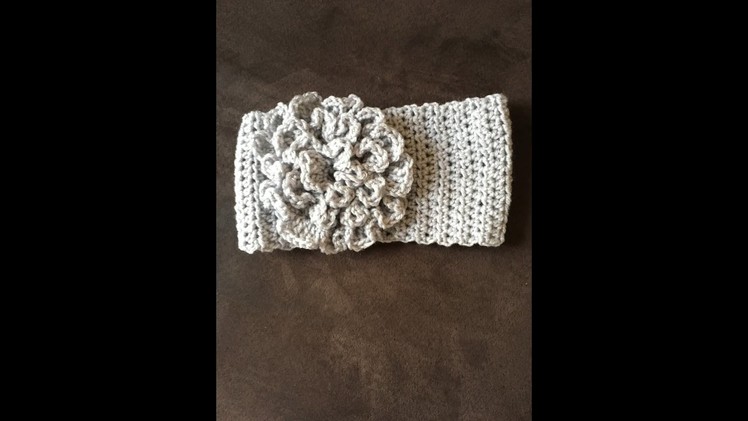 Video 1 of 2 how to crochet a headband with a flower