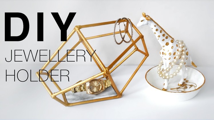 DIY EASY Necklace & Bracelet JEWELLERY HOLDER | ROOM DECOR - GIRAFFE DISH & GEOMETRIC OBJECT