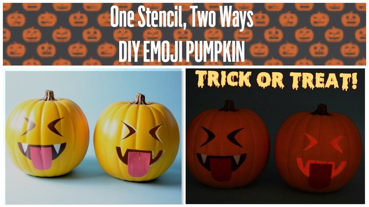 DIY Halloween: Stenciled Vampire Emoji Pumpkin