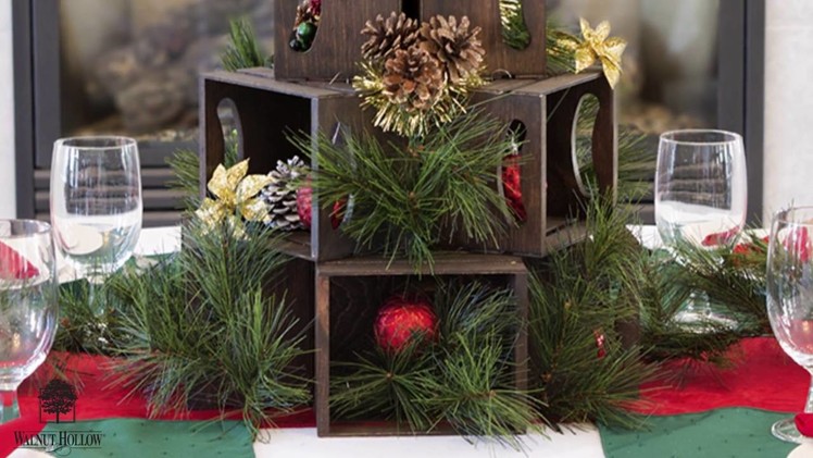 DIY Mini Crate Christmas Tree Centerpiece by Walnut Hollow